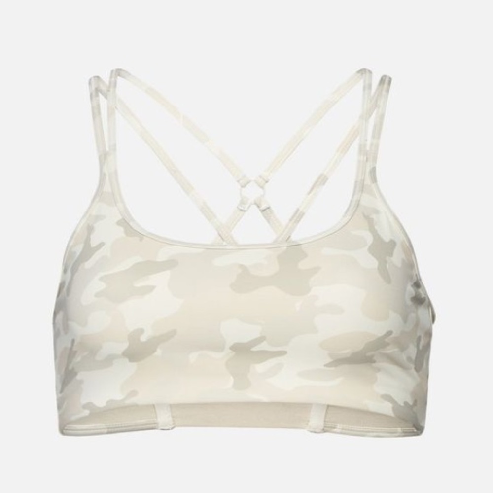 All Access By Bandier Strappy Chorus Bra In Sand Camo/Cream